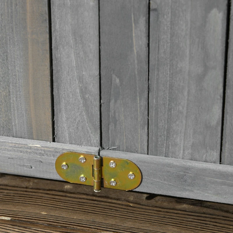 Outsunny Foldable Elevated Planter Box, Wooden Raised Garden Bed for Backyard, Patio to Grow Vegetables, Herbs, Flowers, Grey