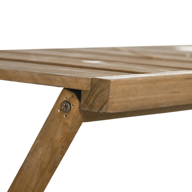 Outsunny 3-tier Ladder Plant Stand Foldable Wood Flower Display Shelf for Indoor Outdoor Home Garden, Brown