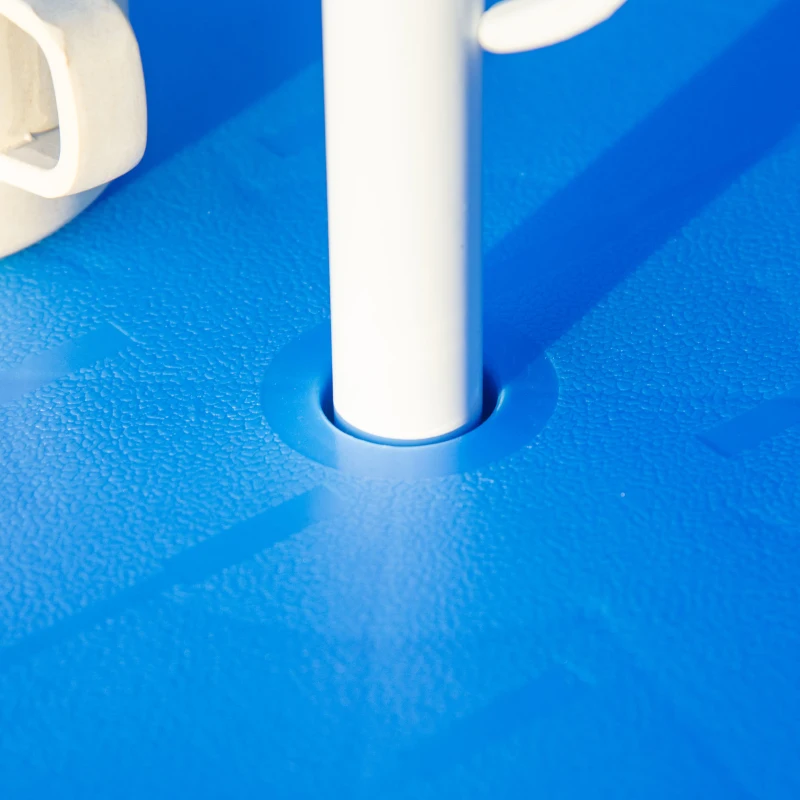 Outsunny Kids Table and Chair Set, Comfortable Little Kids Picnic Table with Umbrella, Adjustable Height, Outdoor Seating for Kids Ages 3-6, Foldable, Sharks