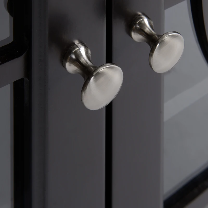 HOMCOM Sideboard Cabinet, Buffet Table with Double Framed Glass Doors, 2 Adjustable Shelves and Elevated Base Espresso