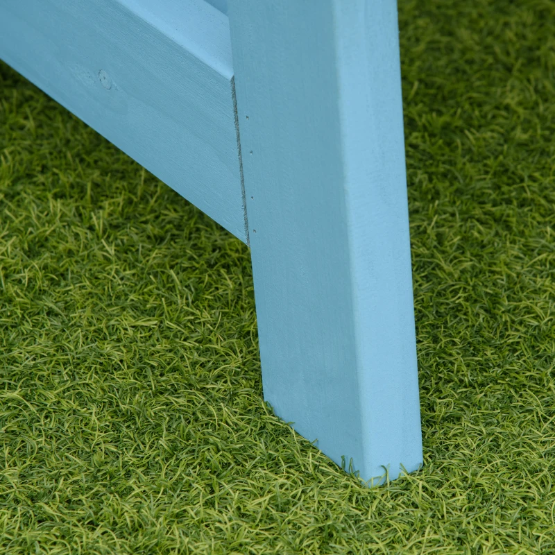 Outsunny Wooden Garden Bench for Outdoor, 2-person Patio Bench, Loveseat Furniture for Lawn, Deck, Yard, Porch and Entryway, Blue