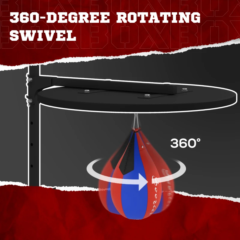 Soozier Wall Mounted Speed Bag Platform, Adjustable Punching Bag with 360-Degree Swivel, Home Fitness