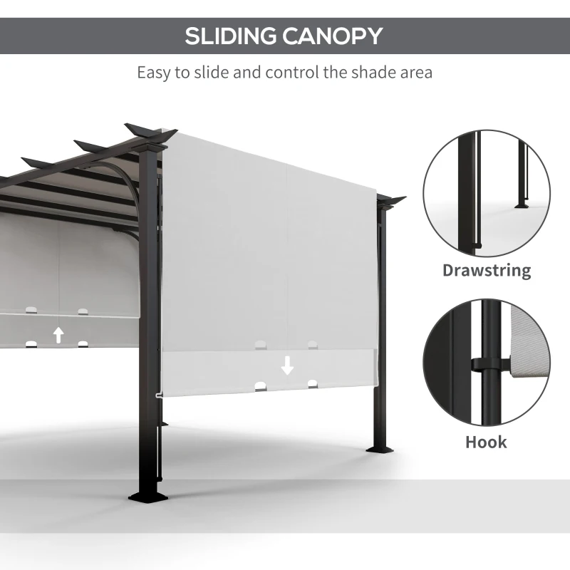 Outsunny 10' x 10' Outdoor Pergola Patio Gazebo Canopy Sun Shelter, Steel Frame, White