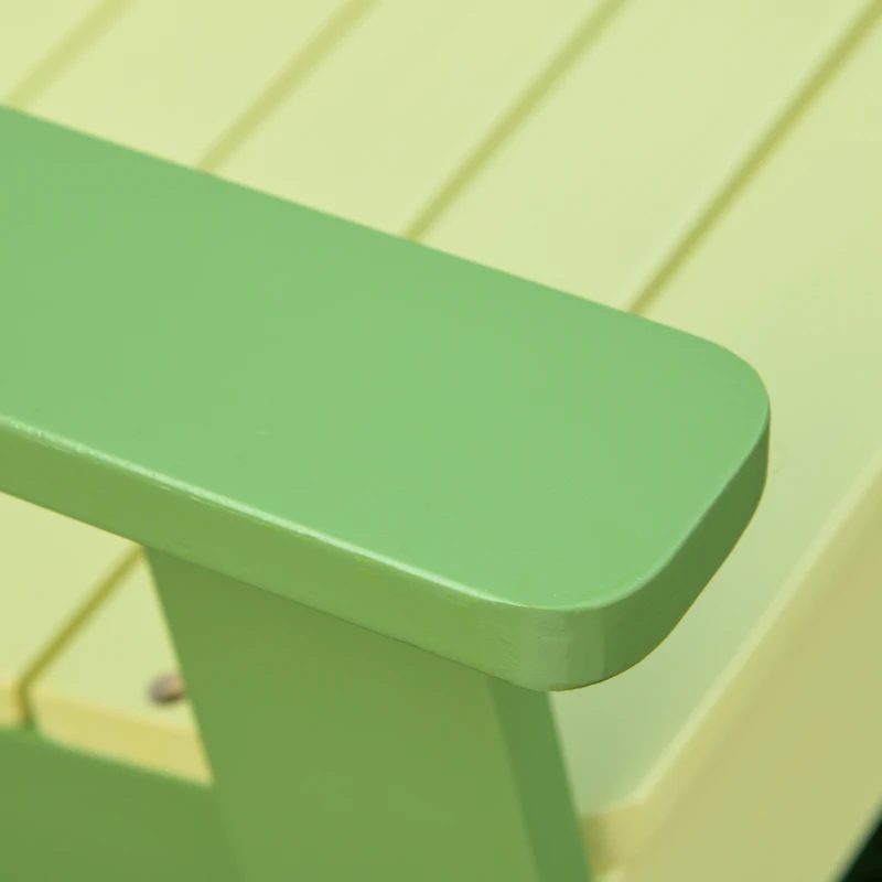 Outsunny Kids Adirondack Chair Wooden Classic Lounge Indoor for Backyard Deck Beach Garden Room 20" x 19.75" x 20.75" Green