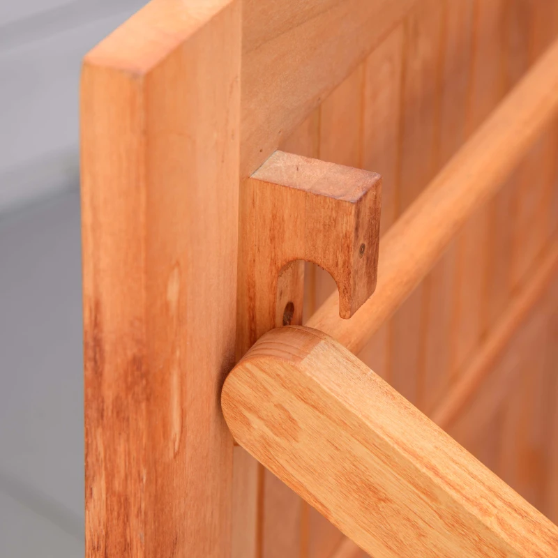 Outsunny 3pc Teak Patio Set, Foldable Garden Furniture with Chairs & Table, Compact Outdoor Seating Solution for Balcony, Porch