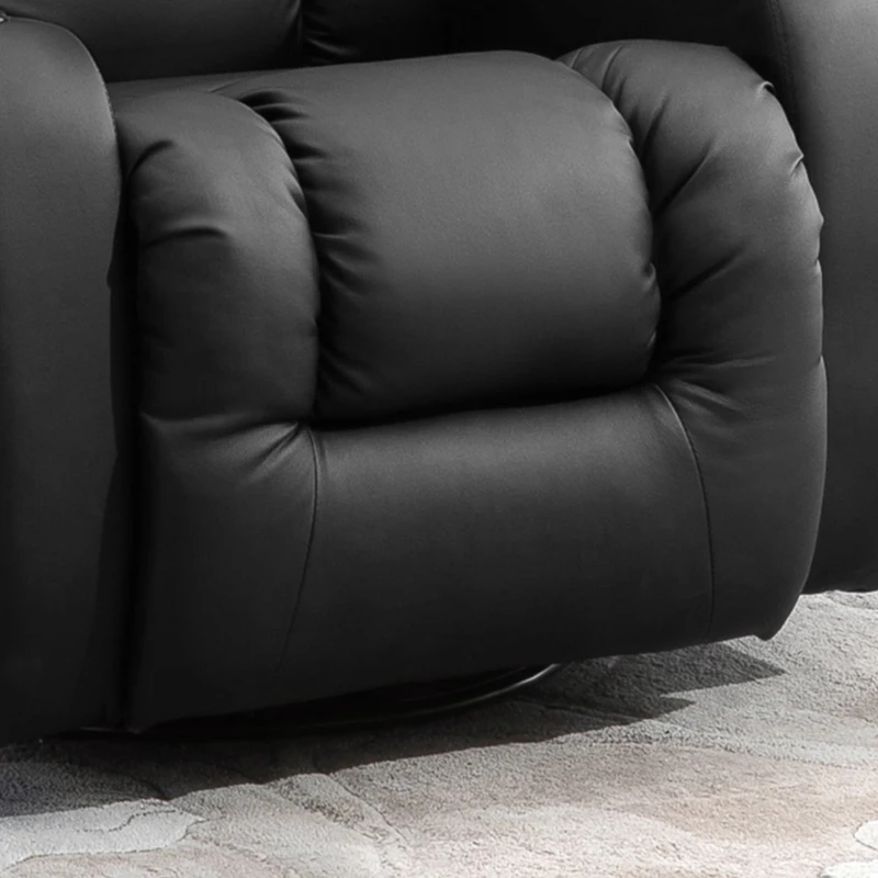 HOMCOM Vibration Massage Recliner Chair for Living Room with Heat,  Swivel Single Sofa, Modern PU Leather Manual Reclining Chair with Footrest, Black