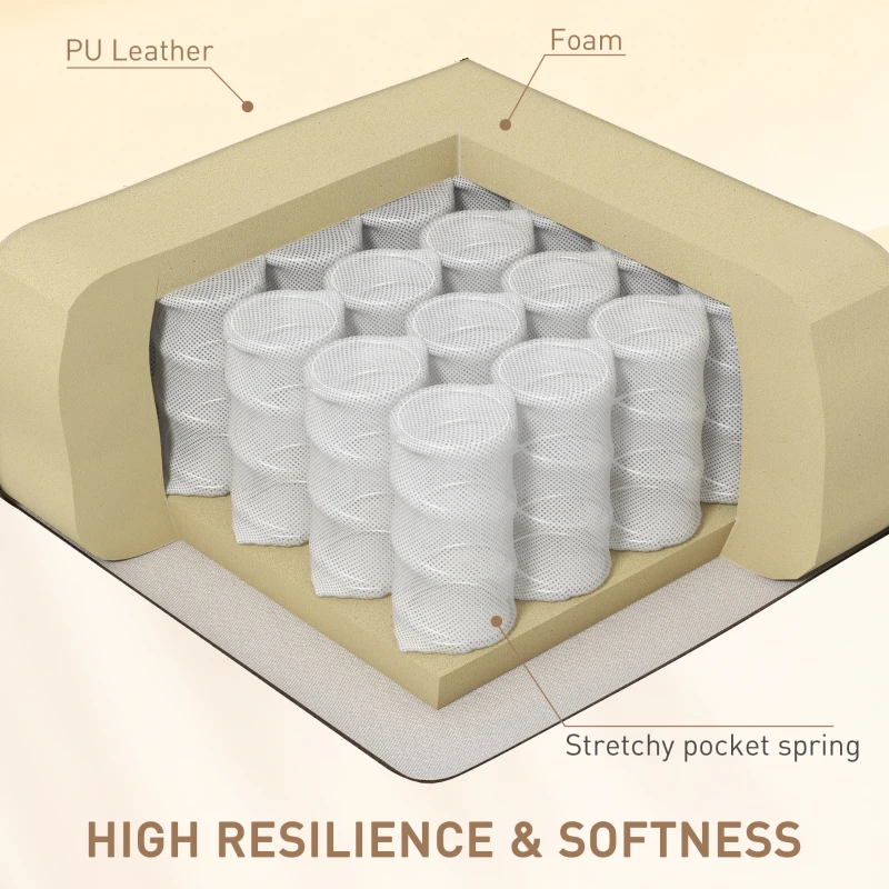 HOMCOM Vibration Massage Recliner Chair for Living Room with Heat,  Swivel Single Sofa, Modern PU Leather Manual Reclining Chair with Footrest, Cream White