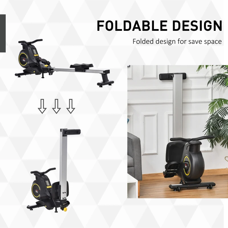 Soozier Magnetic Rowing Machine Adjustable Resistance Rower with LCD Digital Monitor Fully Body Health & Fitness for Home Use