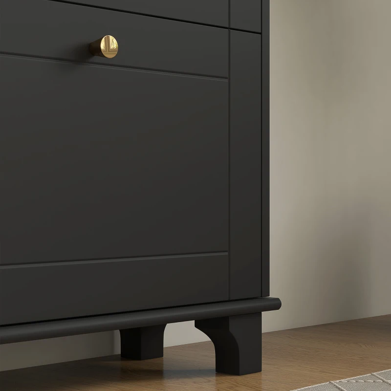 HOMCOM Narrow Shoe Storage with 3 Flip Drawers and Adjustable Shelves, Shoe Cabinet Organizer for 12 Pairs of Shoes, Black