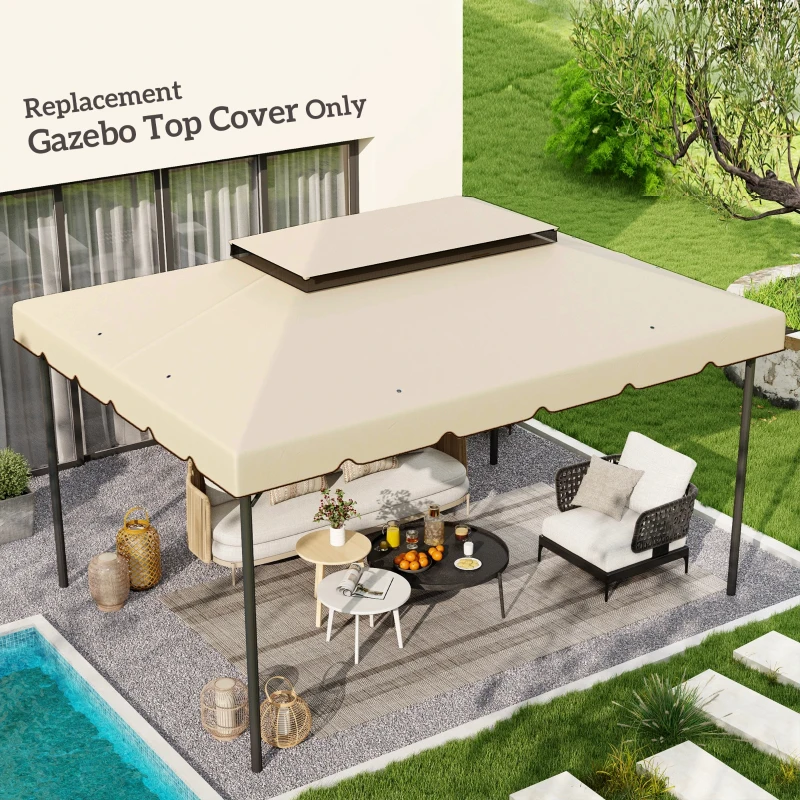 Outsunny Model 84C-101 or 84C-144 13' x 10' Gazebo Replacement Canopy, Gazebo Top with Double Vented Roof (TOP ONLY), White