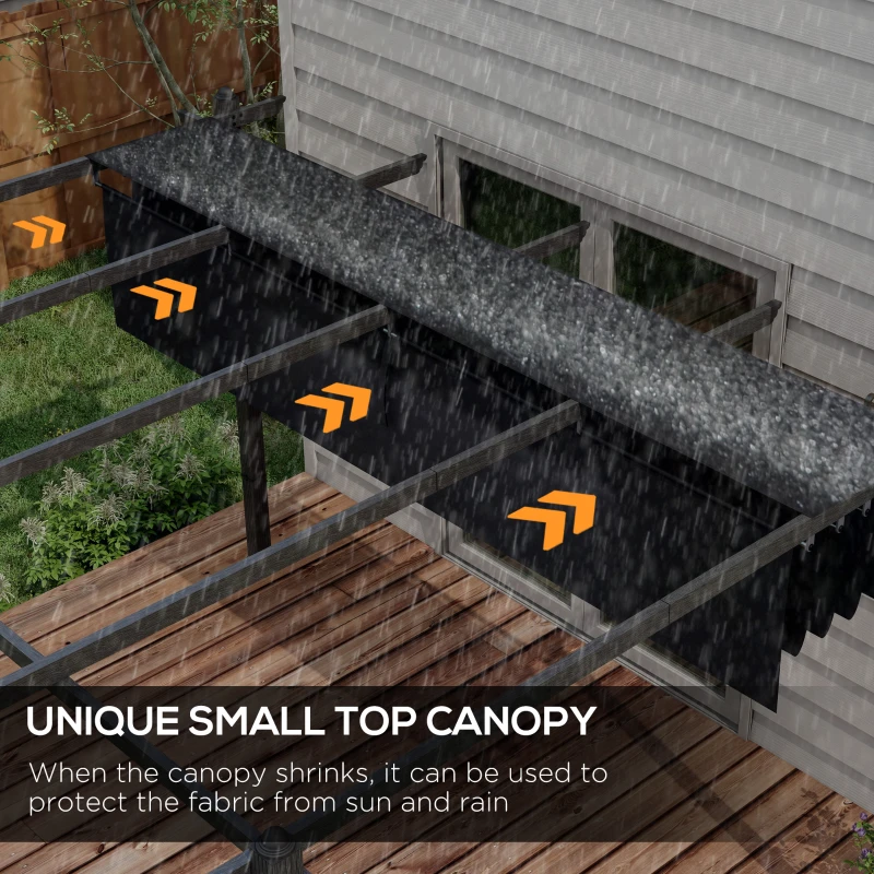 Outsunny 10' x 12' Retractable Pergola Canopy, Aluminum Pergola Sun Shade Shelter for Garden, Patio, Backyard, Deck, Gray