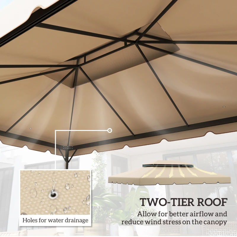 Outsunny Model 84C-101 or 84C-144 13' x 10' Gazebo Replacement Canopy, Gazebo Top with Double Vented Roof (TOP ONLY), White