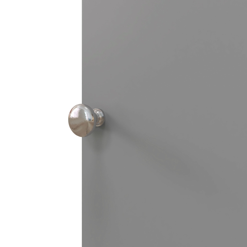 HOMCOM Small Toilet Paper Cabinet, Bathroom Corner Cabinet with Doors and Shelves for Paper Shampoo, Gray