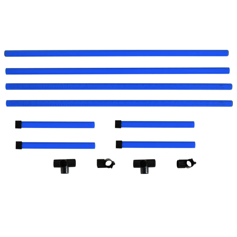 PawHut 4 Piece Dog Agility Starter Kit with Adjustable Height Jump Bars, Included Carry Bag & Displacing Top Bar - Blue