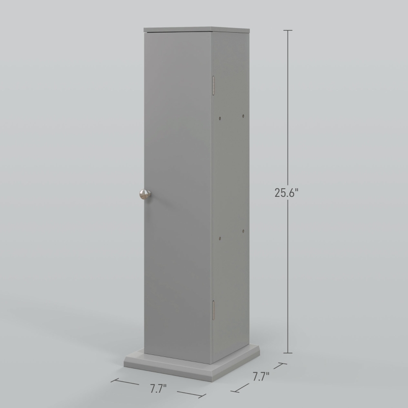 HOMCOM Small Toilet Paper Cabinet, Bathroom Corner Cabinet with Doors and Shelves for Paper Shampoo, Gray