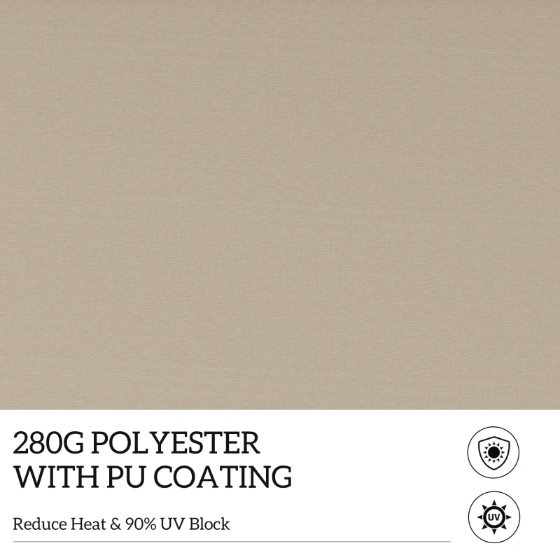 Outsunny 13' x 8' Manual Retractable Patio Awning Sun Shade Outdoor Deck Window Door Canopy Shelter Aluminum Frame Khaki