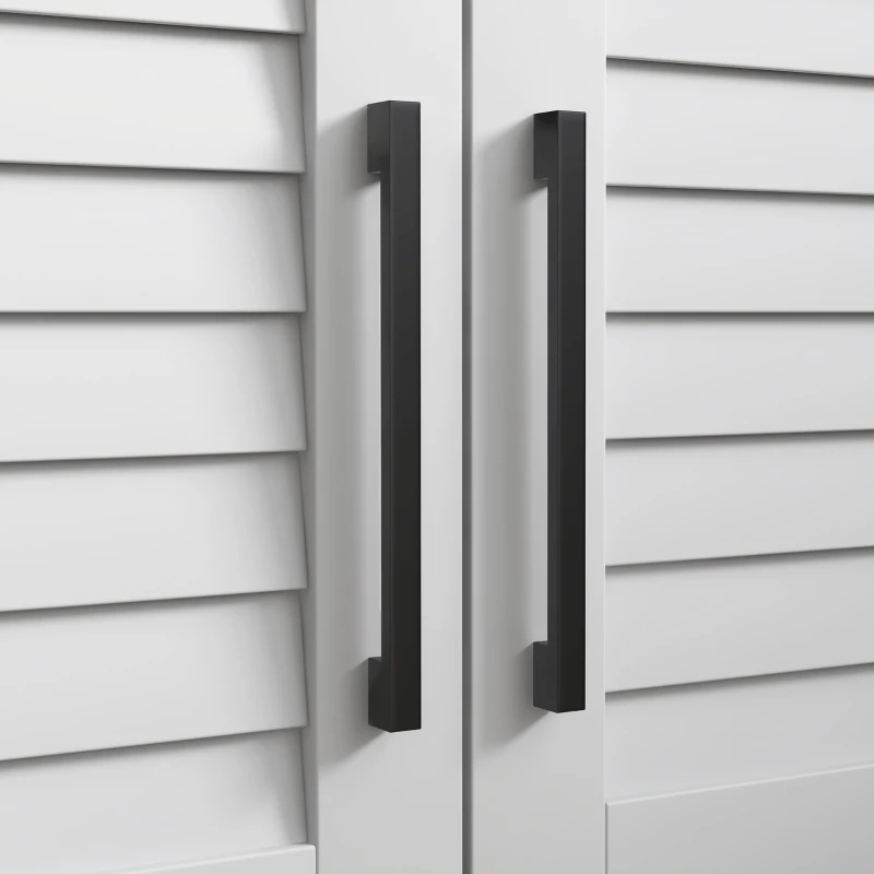 HOMCOM Shoe Storage Bench, Modern Entryway Bench with Cushion, Hidden Compartments, Adjustable Shelves, Shutter Doors, White