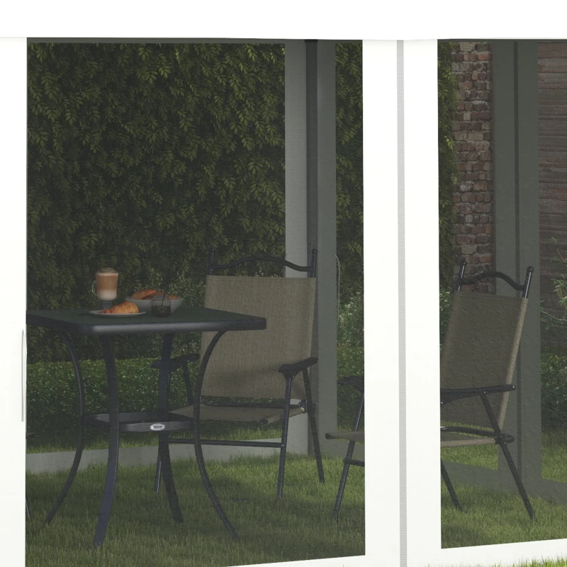 Outsunny 10' x 10' Pop Up Canopy Tent Gazebo with Removable Mesh Sidewall Netting, Carry Bag for Backyard Patio Outdoor, Cream