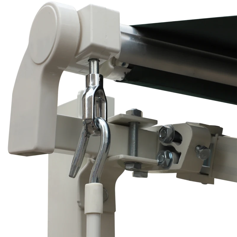 Outsunny 10' x 8' Manual Retractable Awning, Sun Shade Shelter Canopy, with Aluminum Frame and UV Protection for Patio Deck Yard Window Door, Green