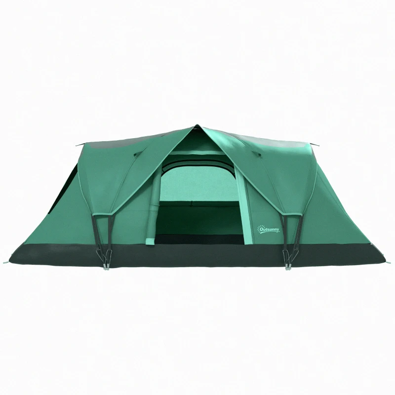 Outsunny 5-6 Person Family Tent, Outdoor Camping Tent with Lighting Hook, Carrying Bag for Camping, Hiking and Travelling, Green