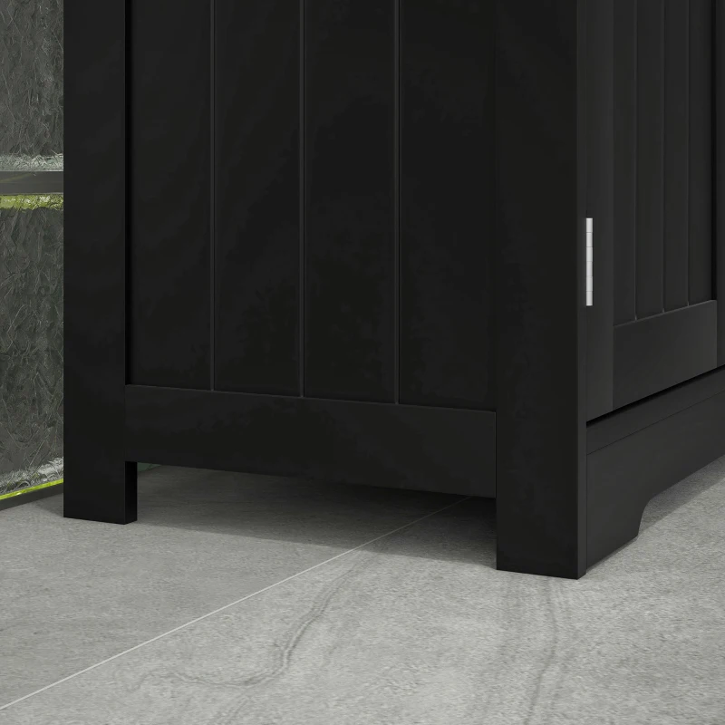 kleankin Bathroom Cabinet, Bathroom Storage Cabinet with 2 Drawers, Adjustable Shelf for Living Room, Entryway, Black