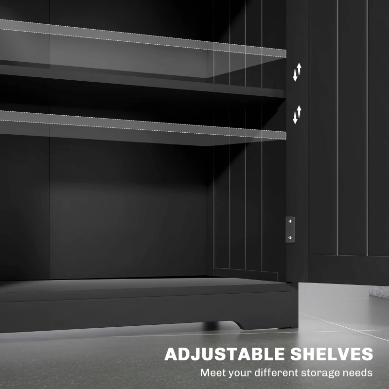 kleankin Bathroom Cabinet, Bathroom Storage Cabinet with 2 Drawers, Adjustable Shelf for Living Room, Entryway, Black