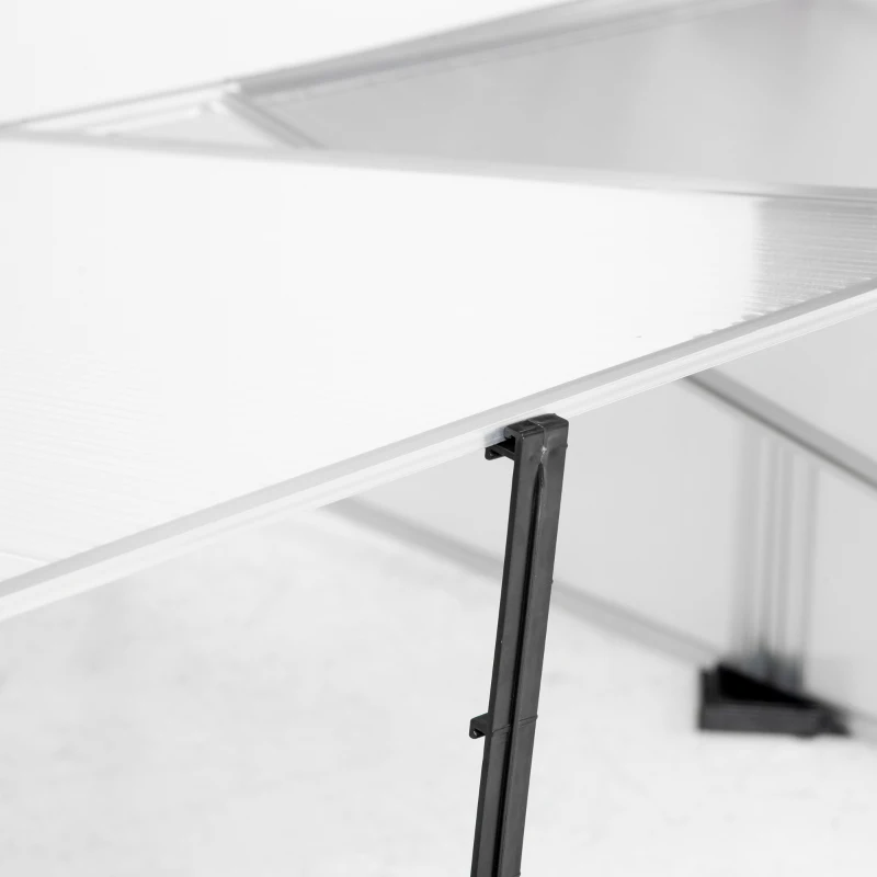 Outsunny Aluminium Cold Frame Greenhouse Kit Raised Plants Bed Protection with Independent Opening Tops for Flower, Vegetable, Plants, 47" x 39" x 16", Silver