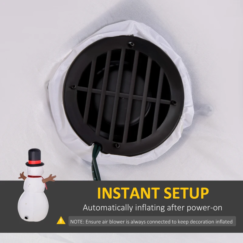 HOMCOM 6ft Christmas Inflatables Outdoor Decorations Snowman, Blow-Up Yard Christmas Decor with LED Lights Display