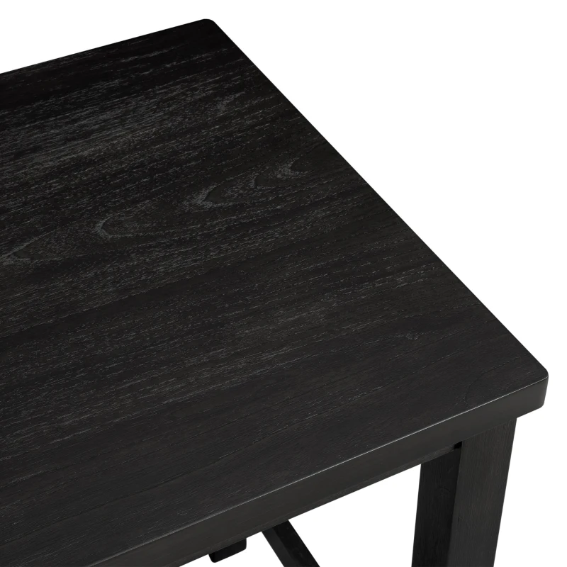 5-Piece Counter Height Dining Set, Wooden Table and 4 Cushioned Chairs with Nail Head Trim, Ergonomic Design, 52"L x 27"W x 36.3"H, Espresso