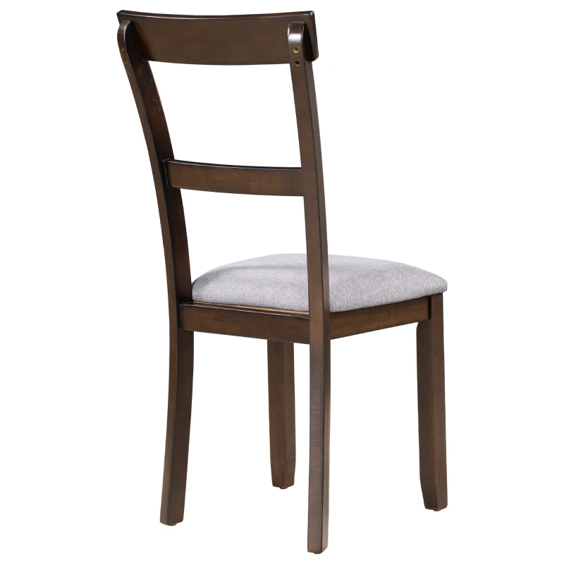 Vinsetto 5 Piece Dining Table Set, Industrial Wooden Kitchen Table and 4 Chairs, Compact Design, Upholstered Seats, 35"x35"x30", Espresso