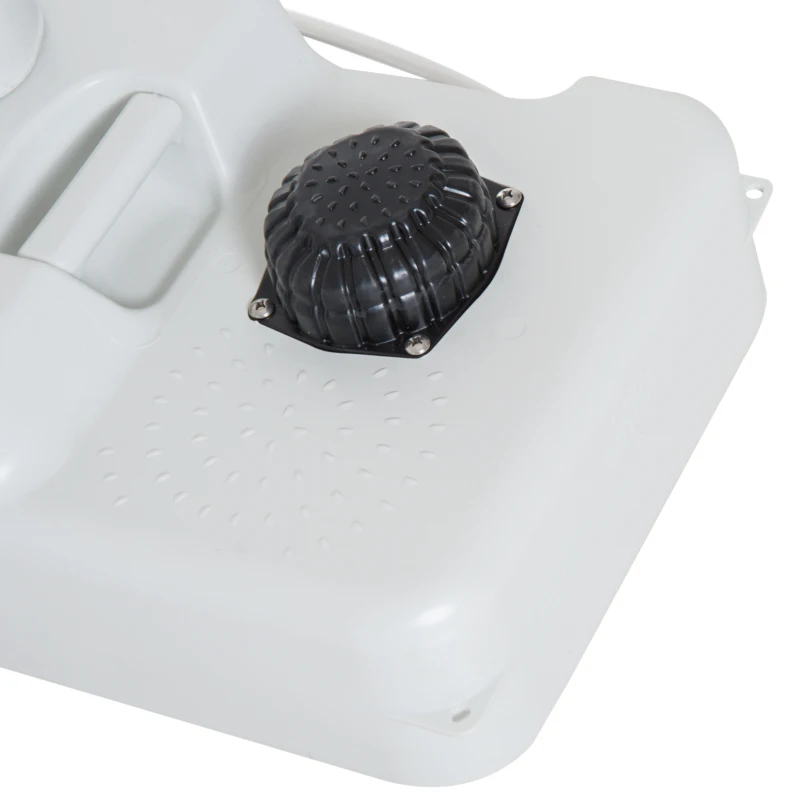 kleankin Portable Camping Sink, Handwashing Station Basin with 4.5 Gallon Tank, 6.3 Gallon Recovery Tank, Rolling Wheels & Soap Dispenser for RV, Outdoor Events, Gatherings, HDPE, White