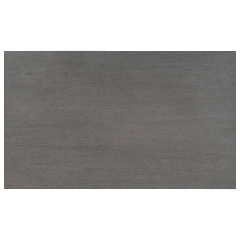 6-Piece Dining Table and Chair Set with Special-Shaped Legs, Foam-Covered Seat Backs & Cushions, Retro Pine Veneer, Gray