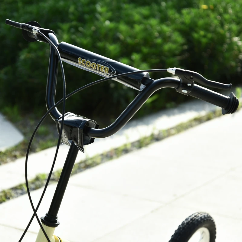 HOMCOM Kids Kick Scooter with Dual Brakes & 12-Inch Inflatable Wheels, Durable Ride-On Toy for Children 5+, Safe Outdoor Fun