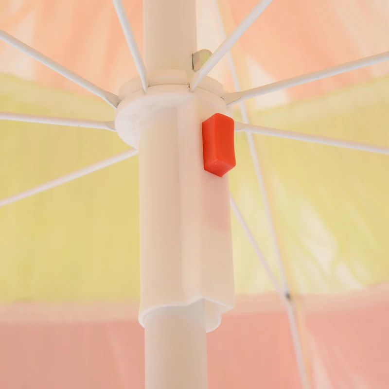 Outsunny 6FT Beach Umbrella Tilt Sunshade Height Adjustable Outdoor Market Patio Yard Crank Deck Sun Shade, Multi-color