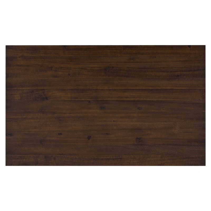 Rustic Style 6-Piece Dining Room Table Set with Ergonomic Chairs and Bench, Solid Wood Veneer, Rubber Wood Frame, 60"L x 36"W x 30"H, Walnut