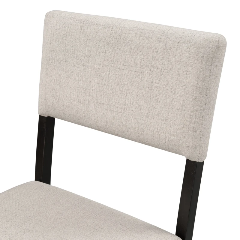 Vinsetto 5-Piece Kitchen Dining Table Set with Bottom Shelf and 4 Upholstered Chairs, 42"Lx42"Wx30"H Table, Contemporary Style, Espresso Finish, Espresso