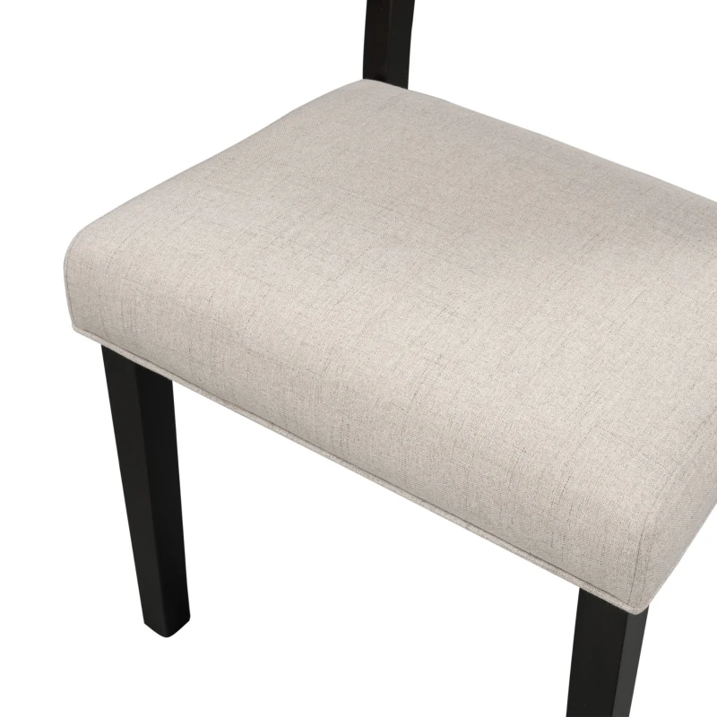 Vinsetto 5-Piece Kitchen Dining Table Set with Bottom Shelf and 4 Upholstered Chairs, 42"Lx42"Wx30"H Table, Contemporary Style, Espresso Finish, Espresso