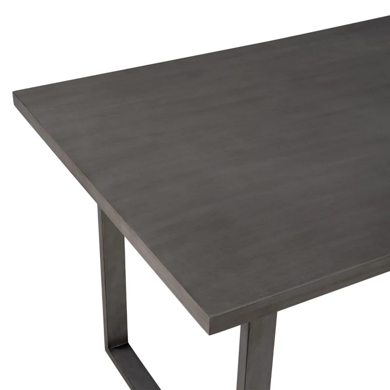 6-Piece Solid Wood Dining Room Set with Rectangular Table, 4 Chairs, and Bench, High-Density Cushions, 60''L x 35.8''W x 30.3''H, Gray