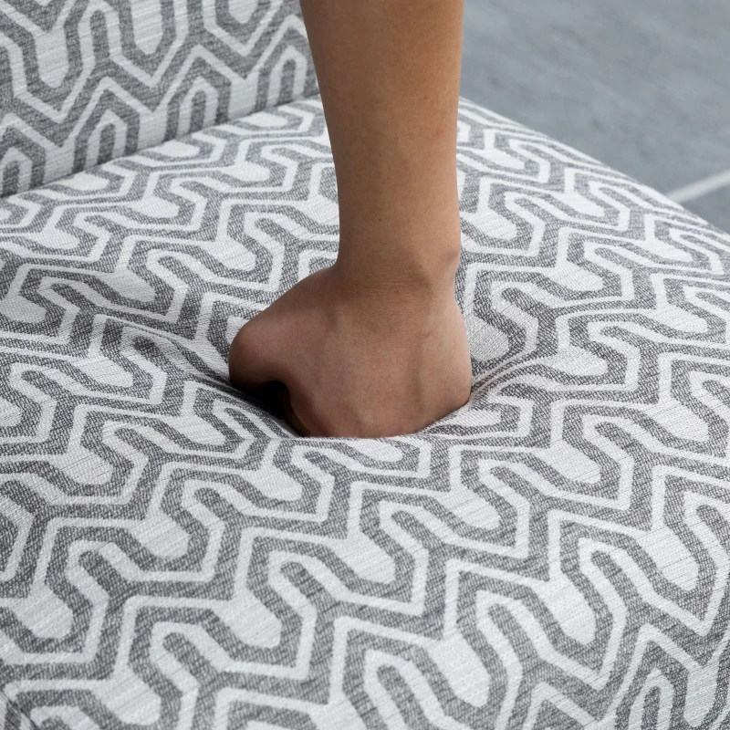 HOMCOM Armless Accent Chair for Bedroom, Upholstered Slipper Side Chair for Living Room with Wood Legs, Grey