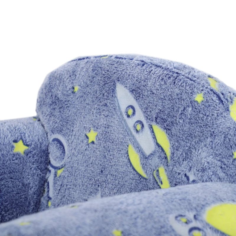 Qaba Toddler Chair with Luminous Universe Design, Wooden Frame, for 18-36 Months, Blue