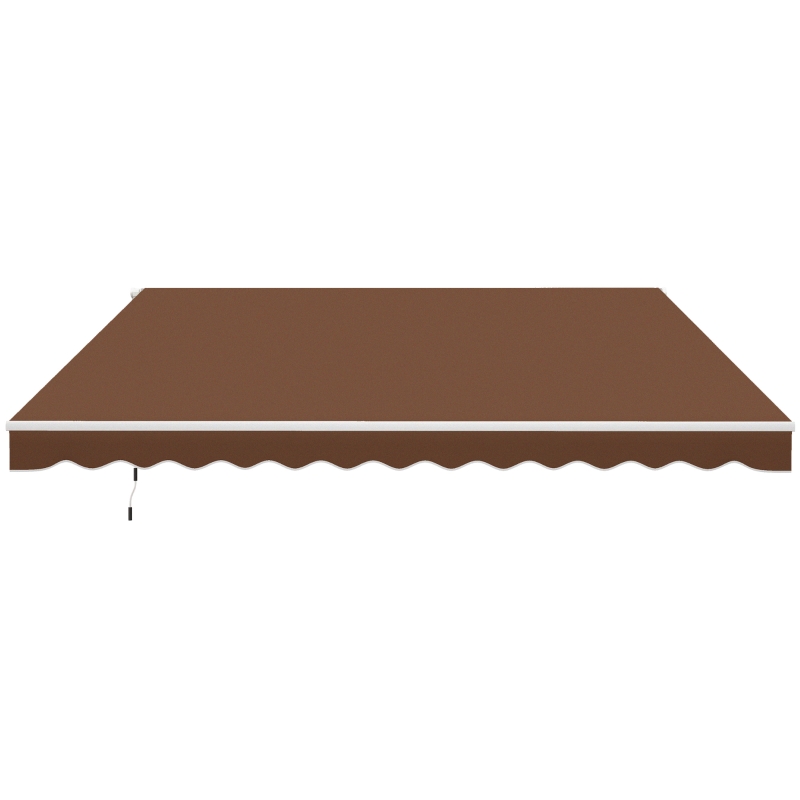 Outsunny 12' x 10' Manual Retractable Awning Outdoor Sunshade Shelter for Patio, Balcony, Yard, with Adjustable & Versatile Design, Coffee