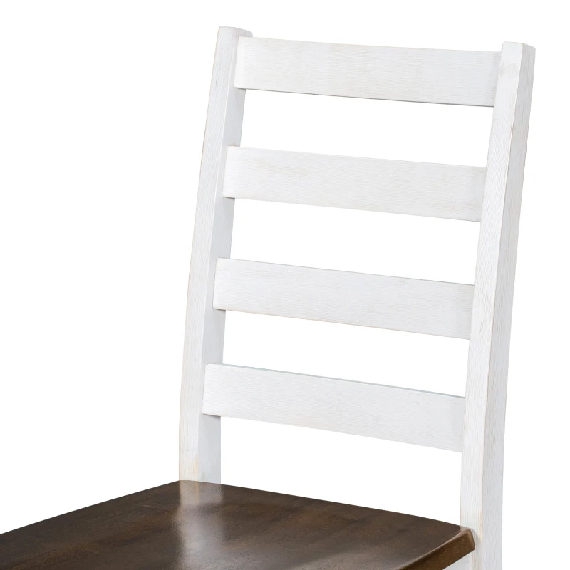 Rustic Style 6-Piece Dining Room Table Set with Ergonomic Chairs and Bench, Solid Wood Veneer, Rubber Wood Frame, 60"L x 36"W x 30"H, Walnut