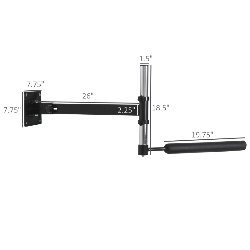Soozier Wall Mount Reflex Bar Trainer, MMA Boxing Speed Trainer with Punching Boxing Bar, Height Adjustable, Black