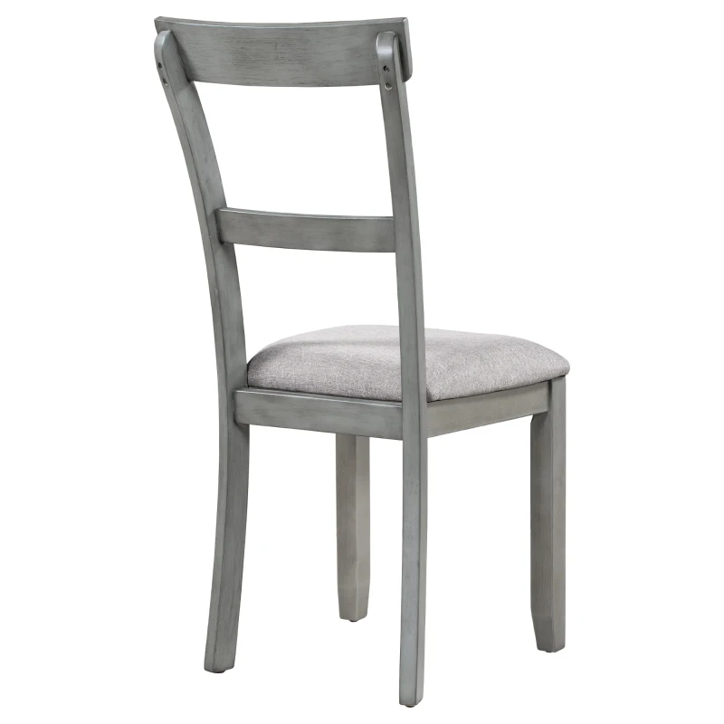 Vinsetto 5-Piece Dining Table Set, Industrial Wooden Kitchen Table and 4 Chairs with Cushioned Seats, 35"x35"x30", Gray