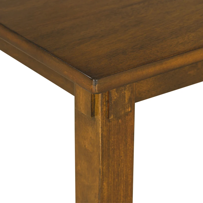 6-Piece Kitchen Dining Table Set, Wooden Rectangular Table with 4 Fabric Chairs and Bench, Durable Solid Wood Frame, Easy Assembly, 60''L x 36''W x 30''H, Natural Cherry