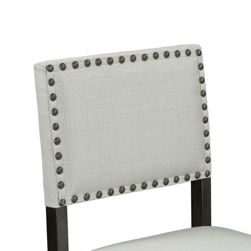 5-Piece Counter Height Dining Set, Wooden Table and 4 Cushioned Chairs with Nail Head Trim, Ergonomic Design, 52"L x 27"W x 36.3"H, Espresso