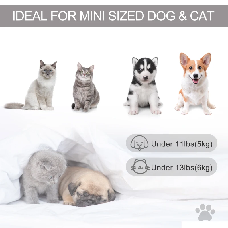 PawHut Pet Teepee Tent Cat Cave Small Dog Bed with Thick Cushion, Name Chalkboard for Kitten and Puppy Grey