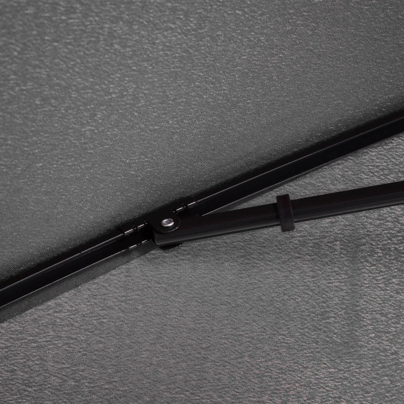 Outsunny 6.5x4ft Rectangle Patio Umbrella Aluminum Tilt Adjustable Garden Parasol Sun Shade Outdoor Canopy Grey