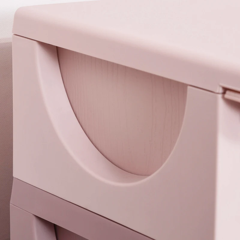 Qaba 3 Tier Kids Toy Organizer and Storage Bins with 3 Plastic Drawers, Pink