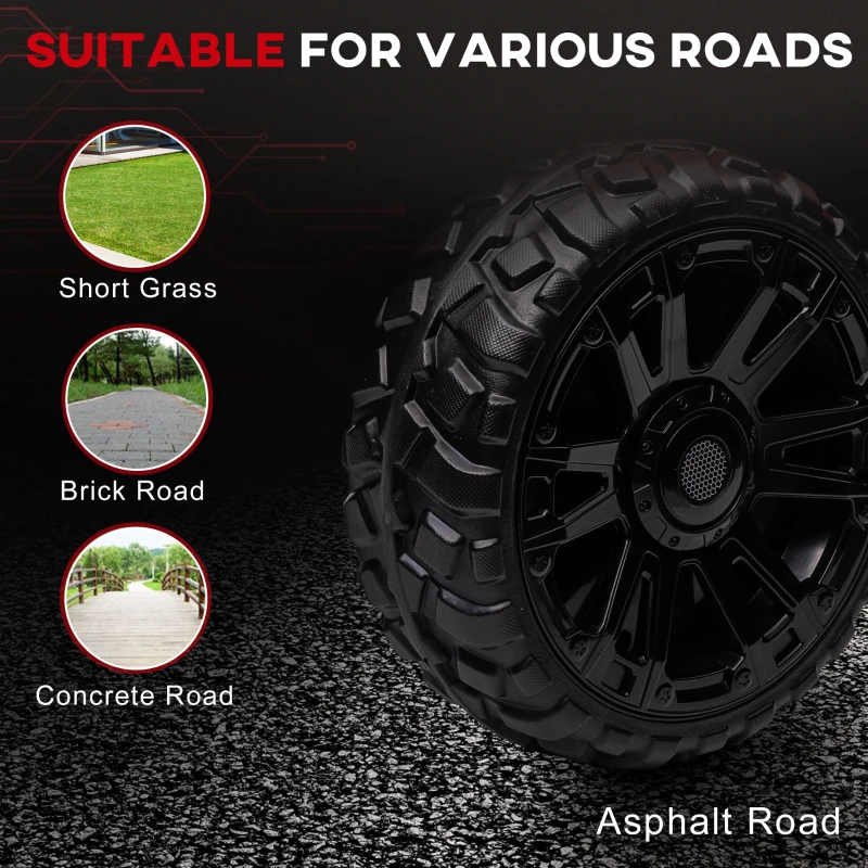 Qaba 24V Kids Electric Car Battery Powered Kids Ride on Car with Remote Control, Spring Suspension, Music, Red